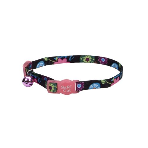 COLLAR GATO FASHION FLORES NEGRO